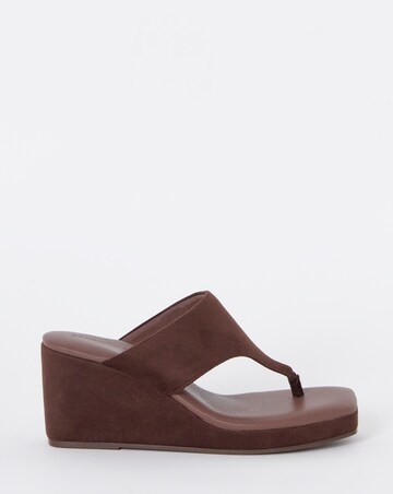 Fresno Wegded Toe Post Sandals - Wide Fit (E)