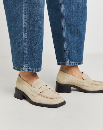 Westerly Low Block Heel Suede Loafers - Extra Wide Fit (EEE)
