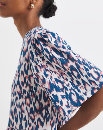 Pure Cotton V Neck SS Peplum Hem Longline Top