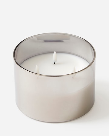 Smoke Glass Large LED Candle