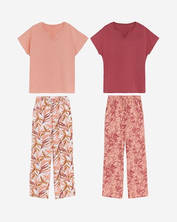 JD Williams (2 Pack) Cotton Top Pyjama Sets