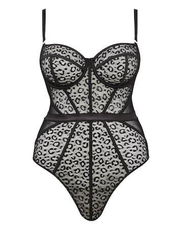 Figleaves Pimlico Underwired Balcony Body - Black Leopard