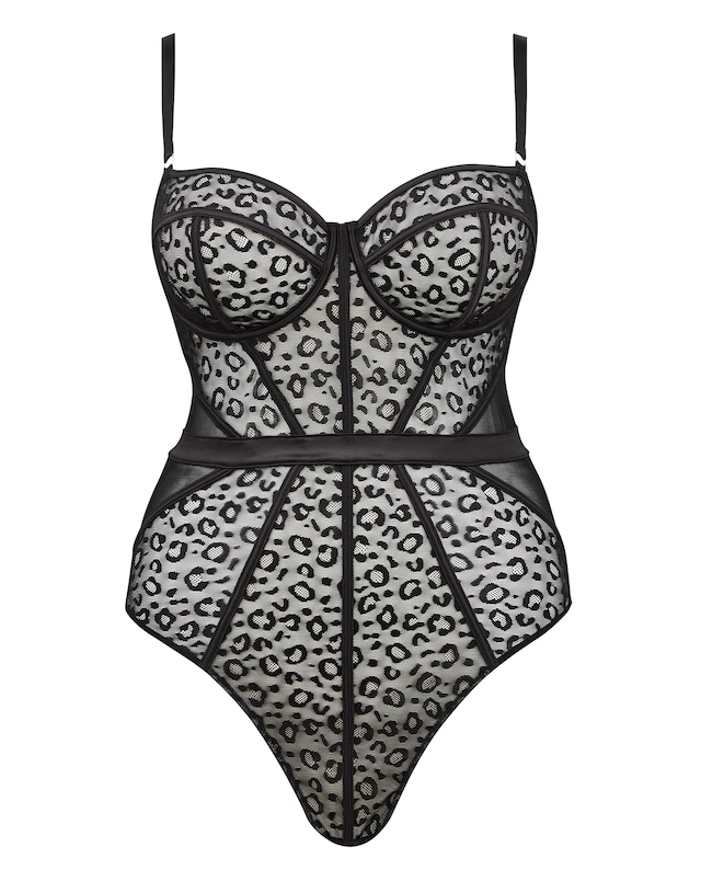 Figleaves Pimlico Underwired Balcony Body - Black Leopard