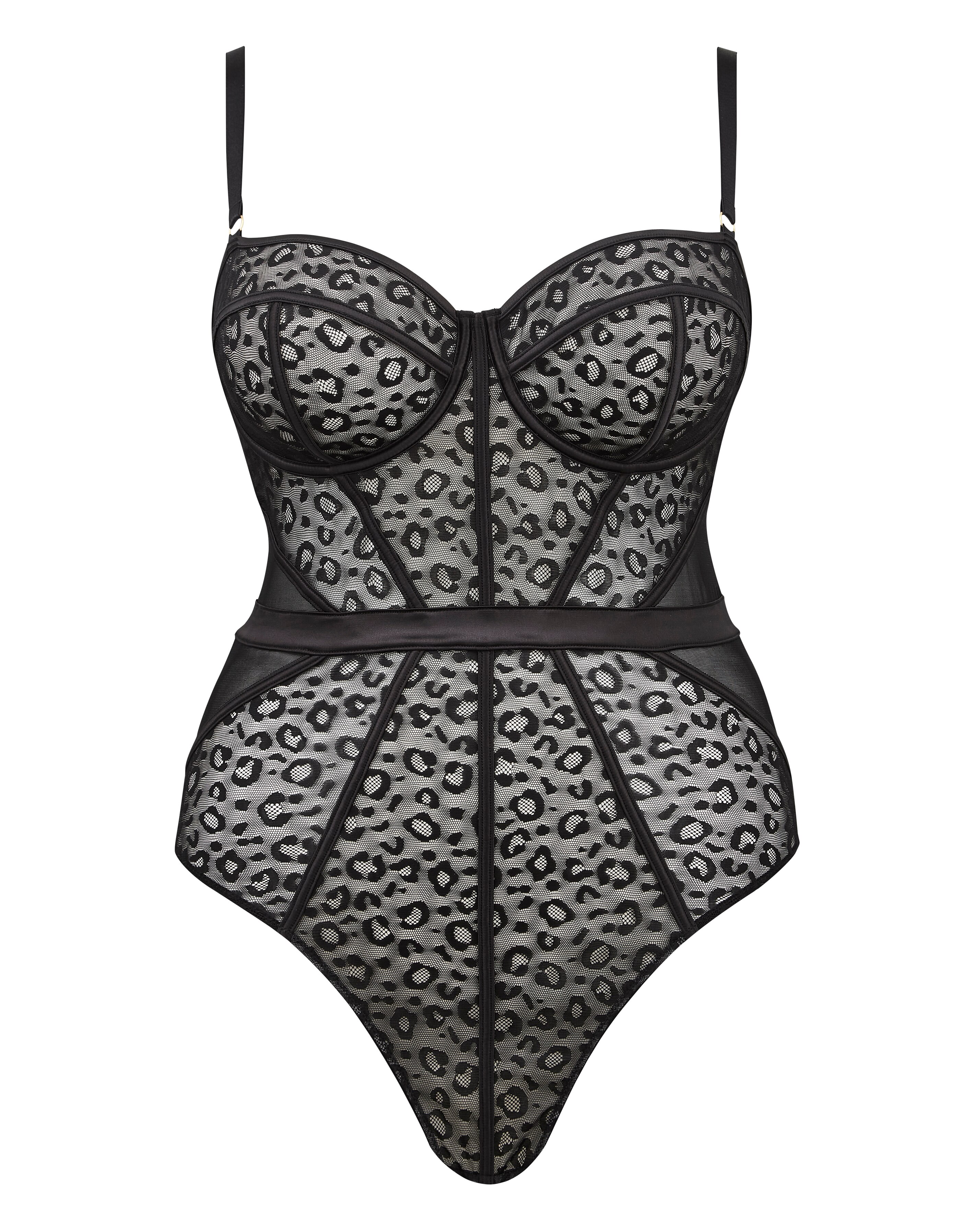 Figleaves Pimlico Underwired Balcony Body - Black Leopard