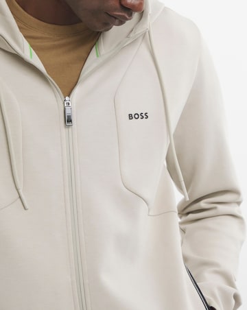 BOSS Full Zip Light Beige Hoody