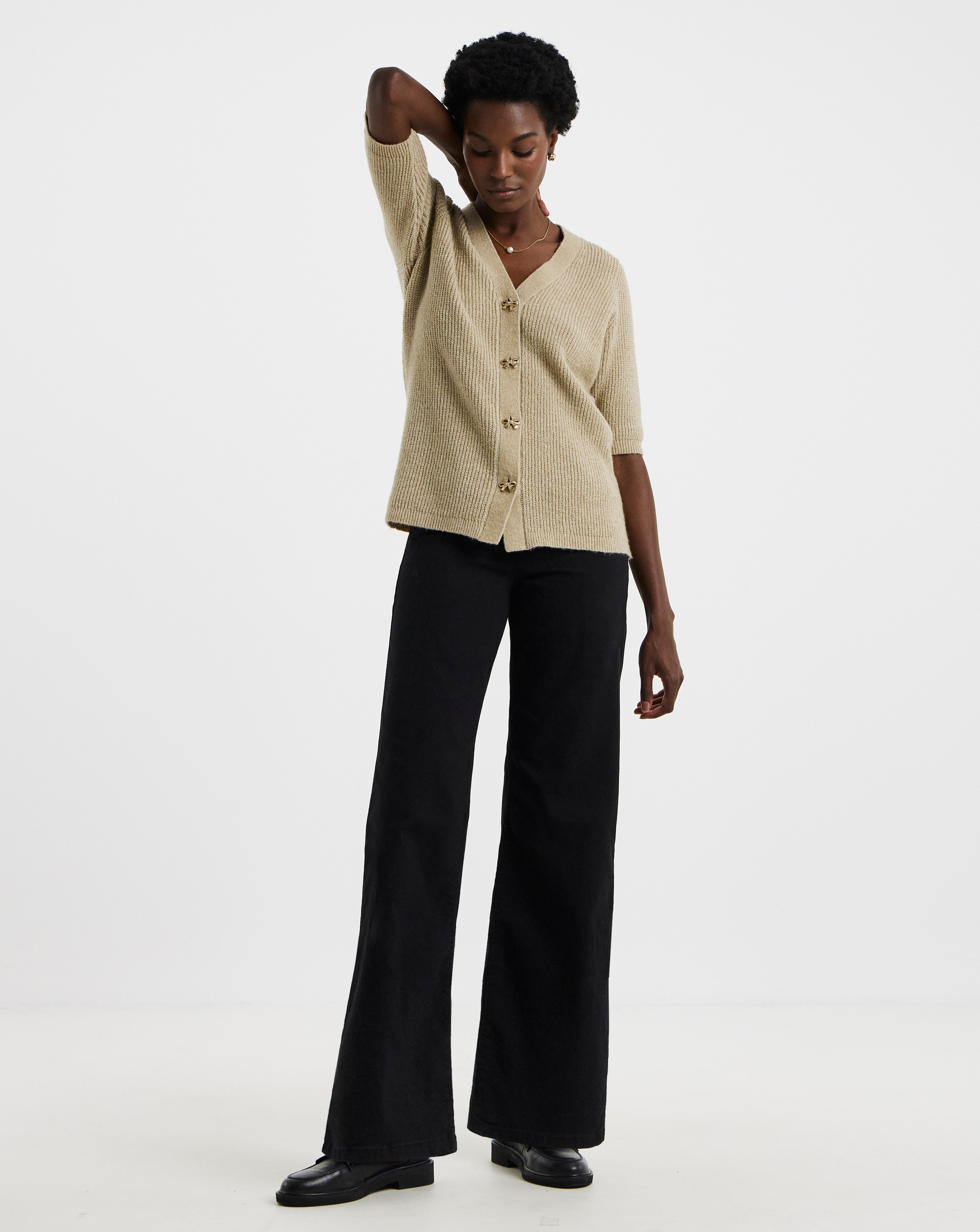 Black Stretch Wide Leg Jeggings