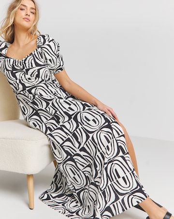 Simply Be Ruched Front Linen Mix Maxi Dress