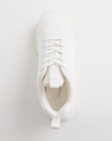 Cushion Walk White Lace Up Trainers- Extra Wide Fit (EEE)
