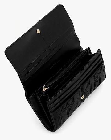 Valentino Bags Pansy Debossed Logo Black Wallet