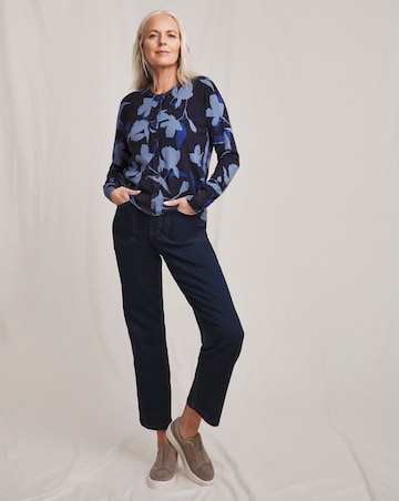 Julipa Blue Floral Printed Cardigan