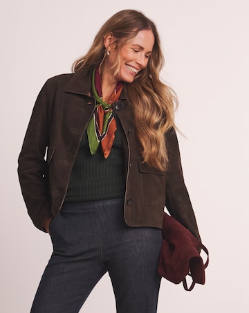 Anthology Chocolate Suede Trucker Jacket