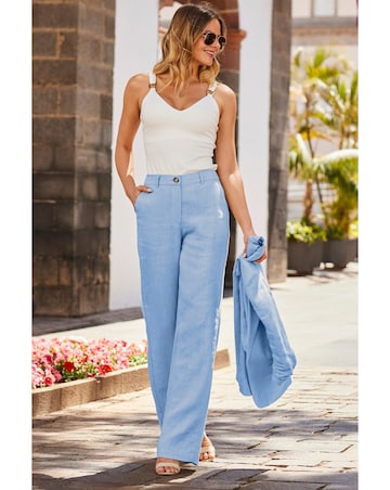 Sosandar 100% Linen Wide Leg