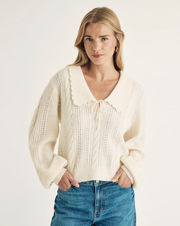 Nobody's Child Knitted Collar and Pointelle Jumper