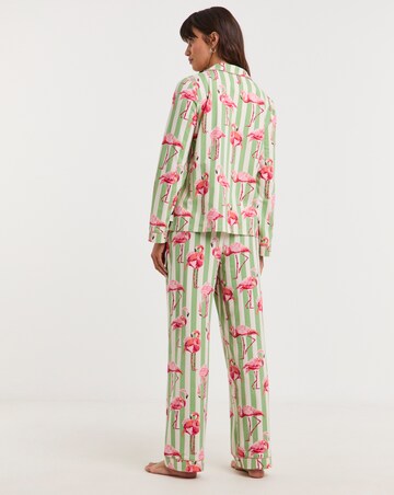 Chelsea Peers Cotton Jersey Flamingo Stripe Pyjama Set