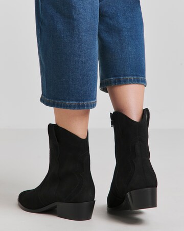 Myra Classic Suede Western Ankle Boot - Extra Wide Fit (EEE)