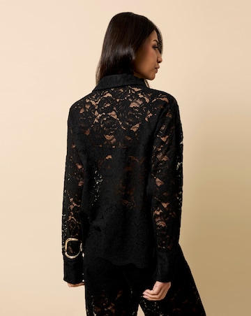 Little Mistress Black Lace Shirt