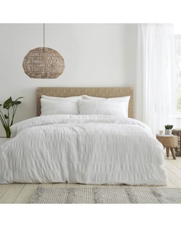 Catherine Lansfield Seersucker Duvet Cover Set