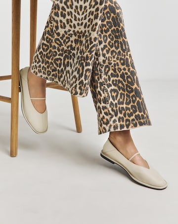 Lucky Soft Leather Flat Mary Janes - Wide Fit (E)