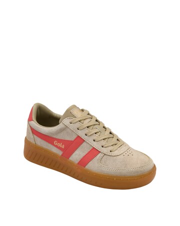Gola Grandslam Suede Trainers - Bone/Coral/Gum