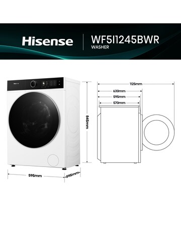 Hisense KitchenFit 5i Series WF5I1245BWR 12kg Washing Machine - White