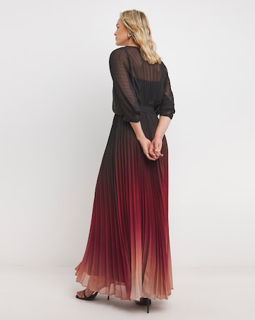 Joanna Hope Ombre Print Pleated Dress