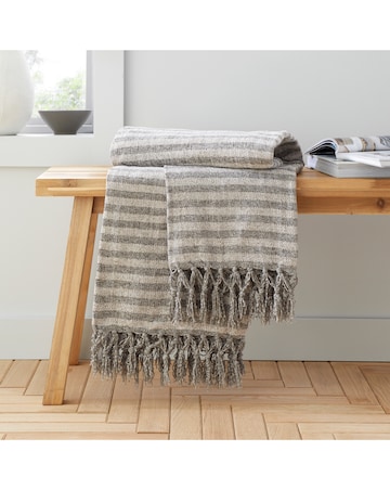 Catherine Lansfield Striped Chenille Throw