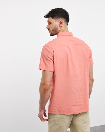 Short Sleeve Linen Blend Shirt