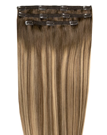 Beauty Works Deluxe Clip in 18inch Hair Extensions - Mocha Melt