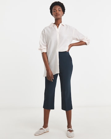 Navy Capri Cropped Trousers
