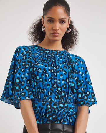 Whistles Painted Leopard Cape Sleeve Dress