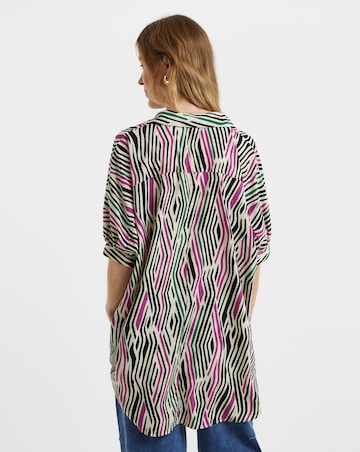 Womens Printed Oversized Blouse - Abstract Print