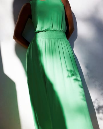 Ro&Zo Green Jersey Shirred Waistband Dress