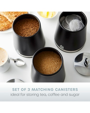 Swan Serenity Set of 3 Canisters Black