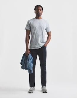Straight Fit Stretch Gabardine Jean Navy
