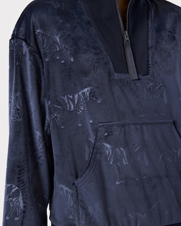 Chelsea Peers Velour Zebra Print Quarter Zip Top With Wide Jogger Bottoms