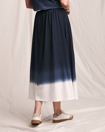Julipa Navy Ombre Pure Cotton Midi Skirt