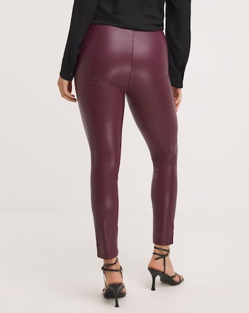 Wine Faux Leather Leggings with Cosy Touch Lining