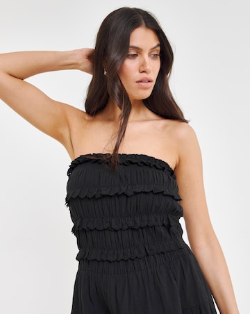 Beach To Beach Broderie Trim Mini Beach Dress