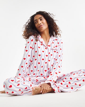 Chelsea Peers Jersey Heatwave Stripe Heart Print Pyjama Set
