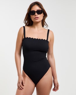 MAGISCULPT Medium Control Contour Me Scalloped Bandeau Swimsuit