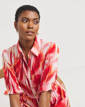 Cotton Voile Midi Shirt Dress