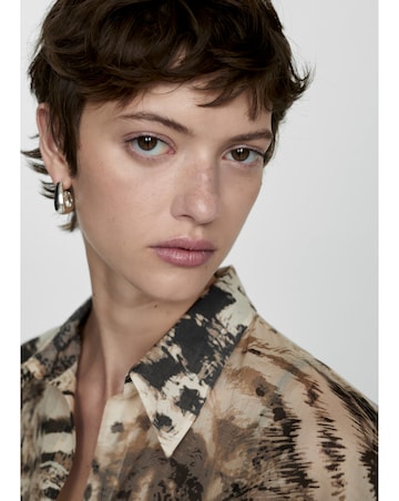 Mango Semi Sheer Animal Print Shirt