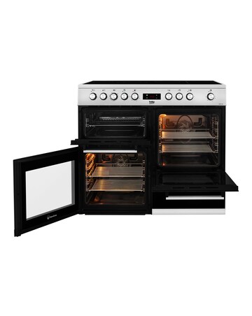 Beko KDVC100X 100cm Electric Double Oven Ceramic Hob - Stainless Steel