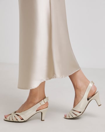 Lisbon Peep Toe Slingback Shoes - Wide Fit (E)