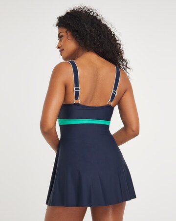 Sports Square Neck Swimdress With Shorts