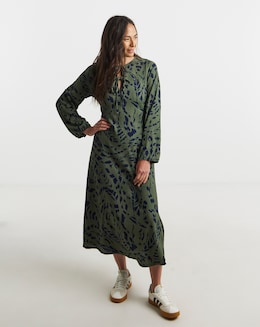 Textured Jersey Tie Detail Maxi Dress