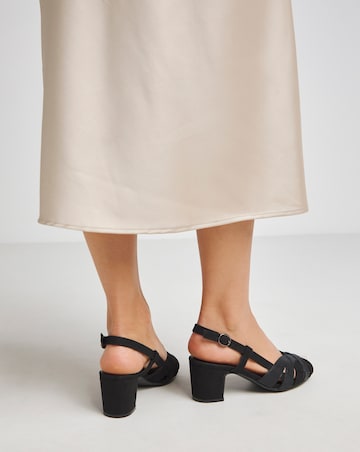 Solana Peep Toe Shoes With Slingback - Wide Fit (E)