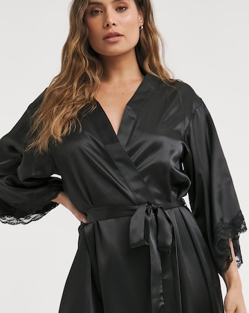 Boux Avenue Amelia Satin And Lace Midi Robe
