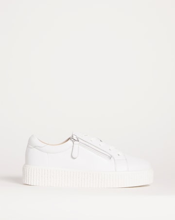 Talulah Leather Side Zip Trainers - Extra Wide Fit (EEE)