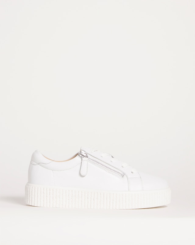 Talulah Leather Side Zip Trainers - Wide Fit (E)